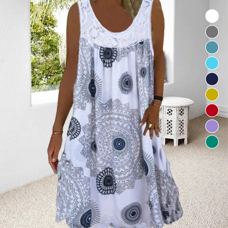 Miranda dames zomerjurk, mouwloos, zeer luchtig & comfortabel, perfect voor hete zomerdagen.