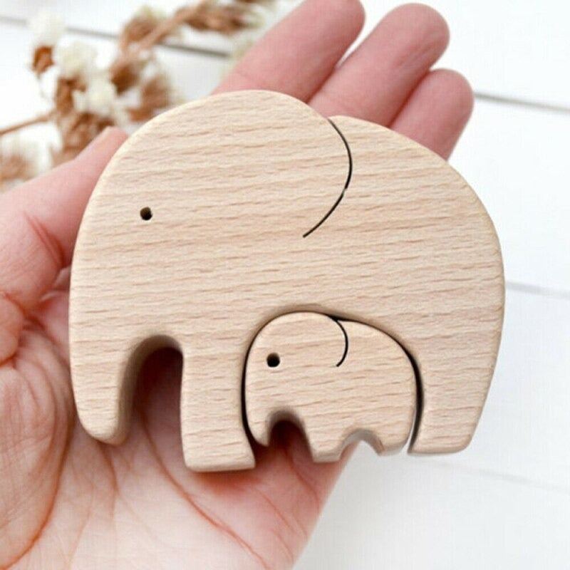 Houten dieren ornamenten set voor thuis, charmante en duurzame woondecoratie.