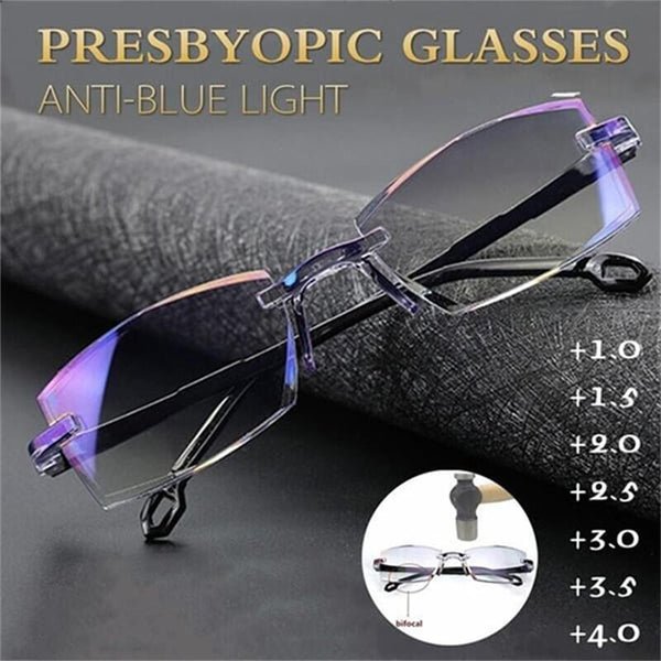 Comfortabele unisex leesbril met blauwlichtfilter. Multifocaal voor alle afstanden, beschermt ogen effectief.