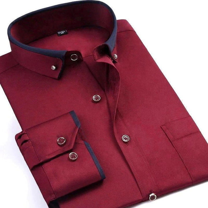 Comfortabel heren overhemd Victor met lange mouwen, veelzijdig voor zowel casual als geklede momenten.