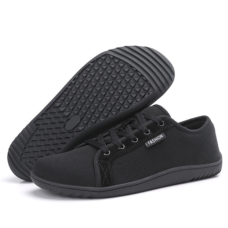 Brede comfortschoenen voor heren en dames; zero drop met ademende stof en antislip EVA zool voor dagelijks gebruik.