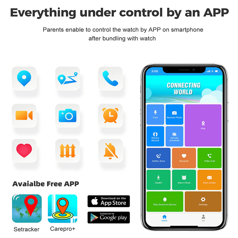 Waterdicht kinder smartwatch met GPS en 4G videobellen, ideaal voor avontuurlijke kids.