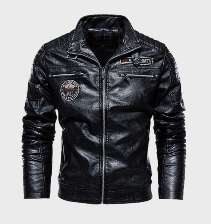 Tijdloos heren bikerjack, comfortabel en robuust, ideaal als tussenjas voor de moderne man.