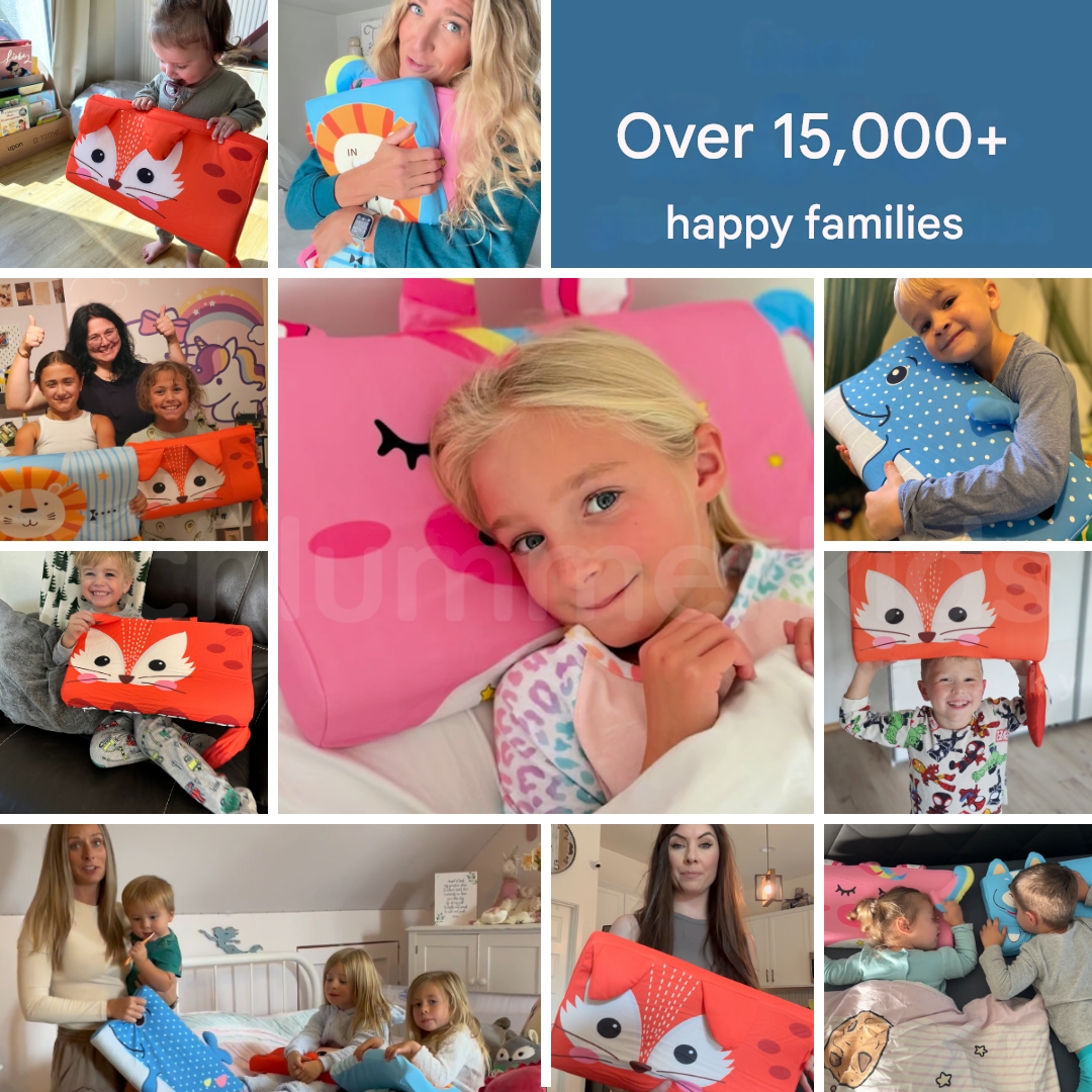 Wasbaar kindernekkussen met lieve konijnenprint; perfect voor lange reizen en dutjes.