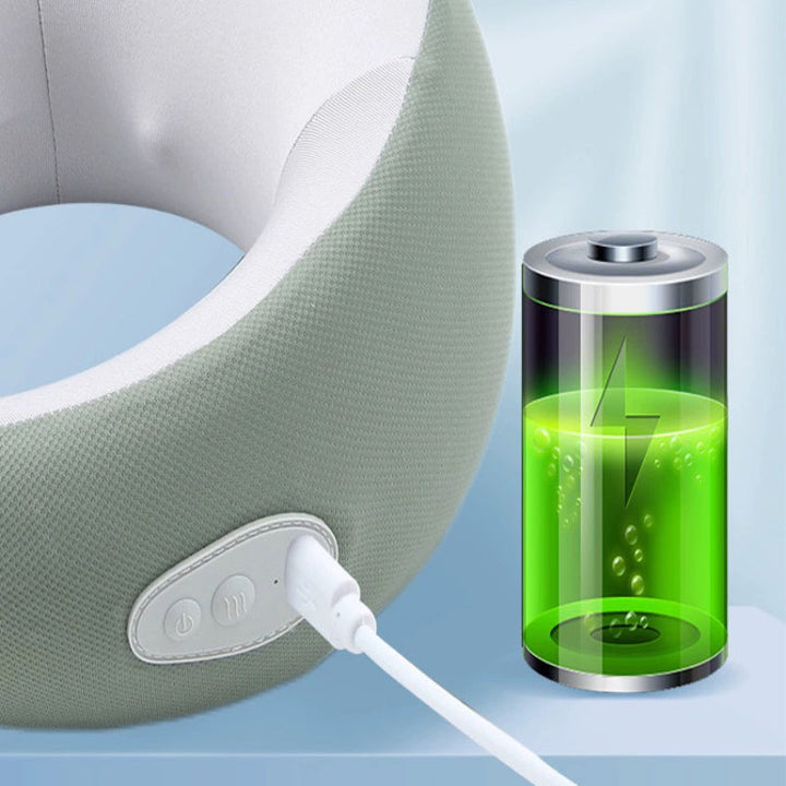 Wellness oplaadbaar verwarmingskussen CozyTherm met nek- en schoudermassage voor diepe ontspanning.