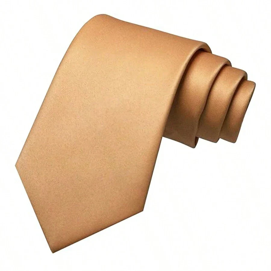 Gladde effen polyester stropdas in diverse kleuren, essentieel accessoire voor de moderne man.