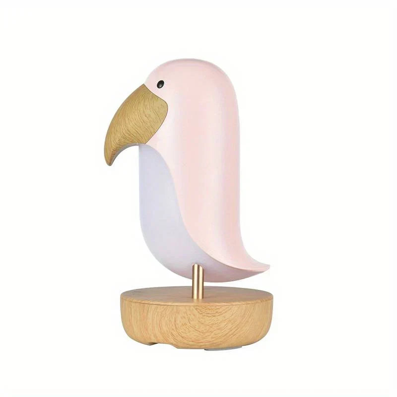 Charmante oplaadbare vogel nachtlamp voor een gezellige kinderkamer of slaapkamer sfeer. Energiezuinig LED.