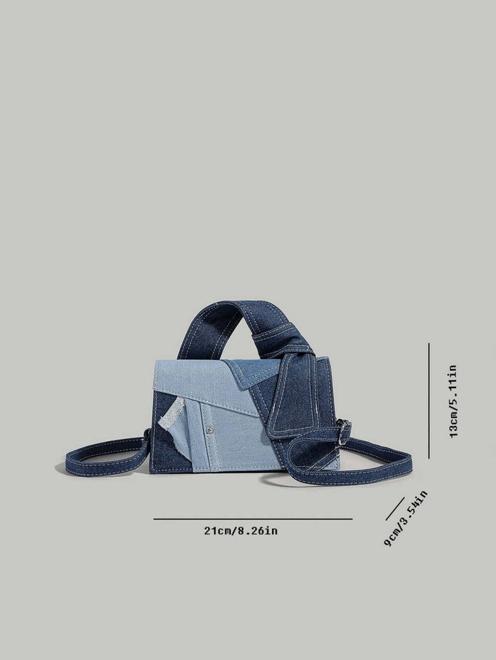 Moderne denim tas voor dames, casual schoudertas met verstelbare riem, veelzijdig.
