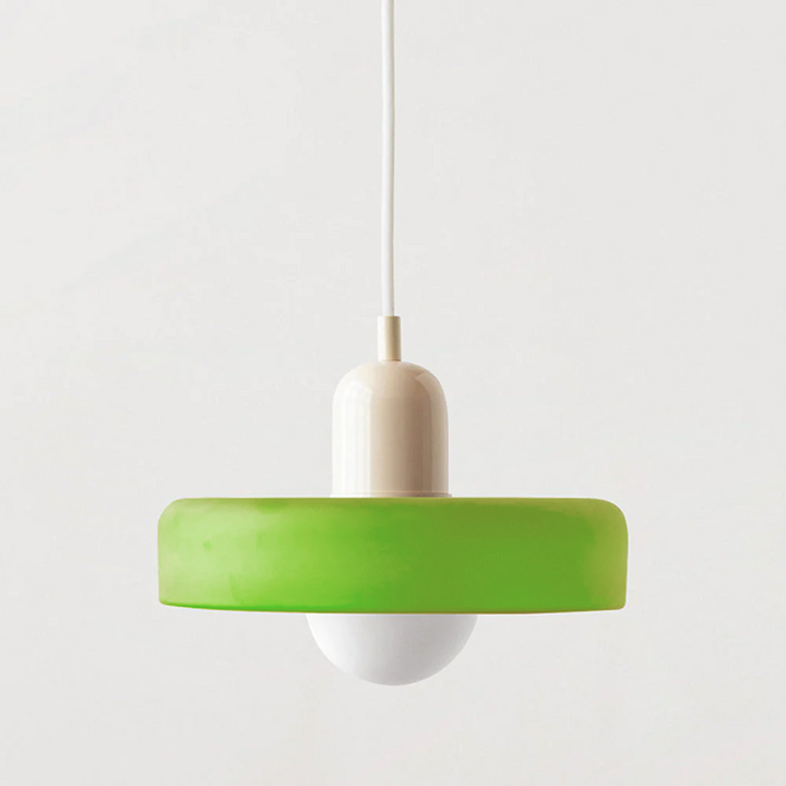 Bauhaus hanglamp, ColorLoop serie: kleurrijk glas & metaal voor gezellige sfeer in huis.