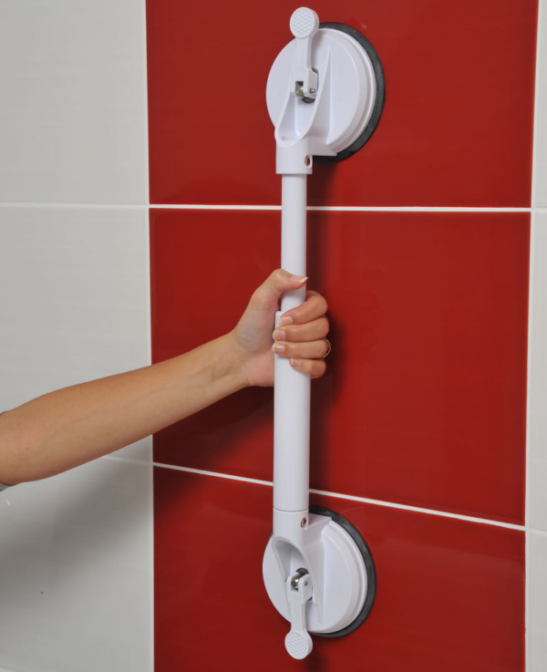Veilige handgreep voor badkamer, douche of toilet. Zuignappen bieden extra steun en valpreventie, 53cm.