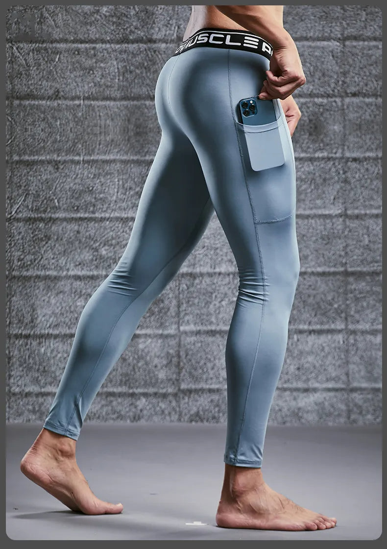 Optimaliseer je prestaties met deze heren compressie fitness legging voor de gym.