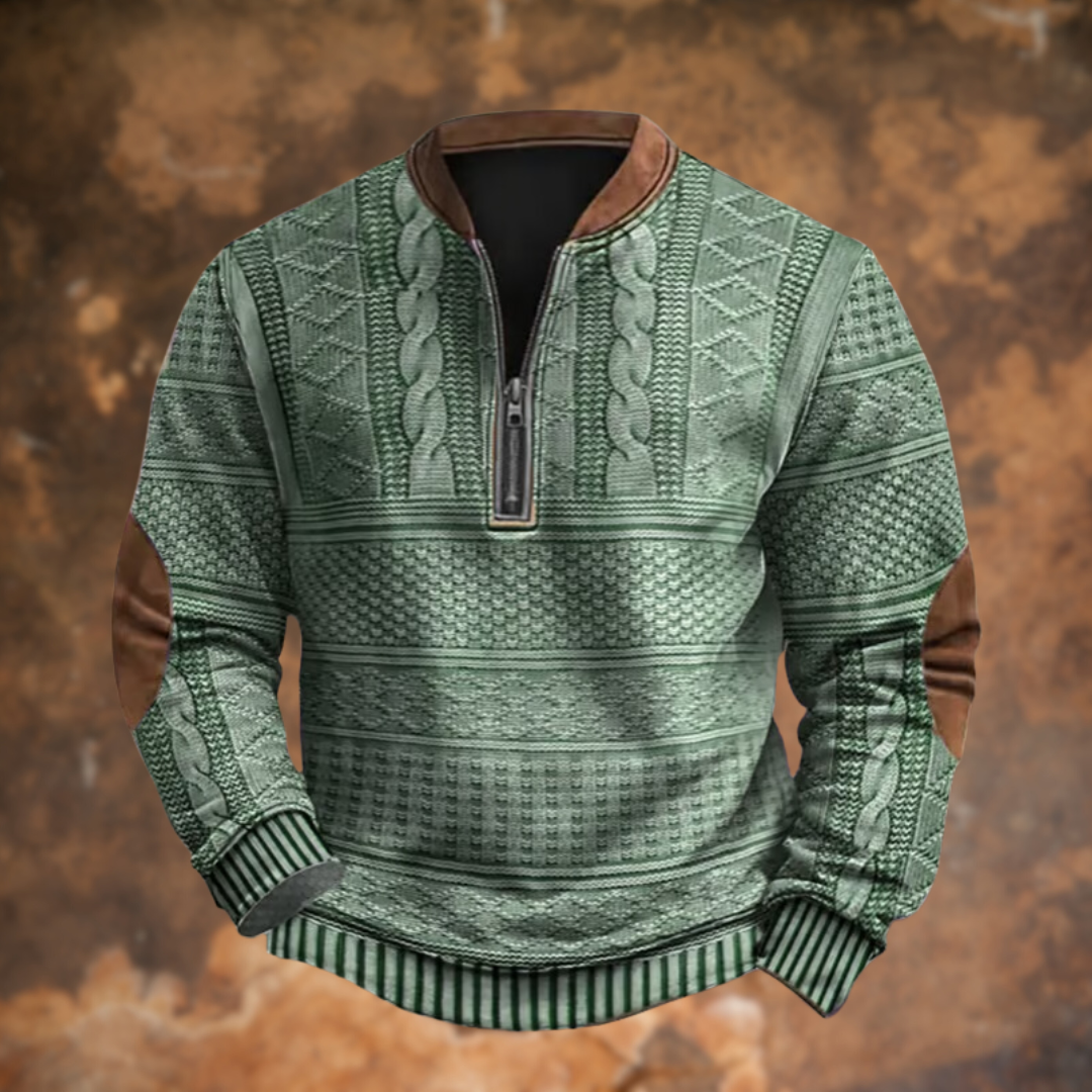 Moderne heren trui met halve rits, elegant en warm, geschikt voor zowel kantoor als vrije tijd.