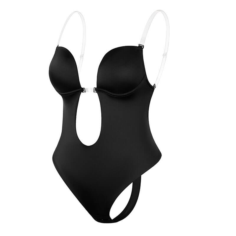 Figuurcorrigerende bodyshaper voor dames, rugloos met diepe V, creëert een strak en glad silhouet onder kleding.