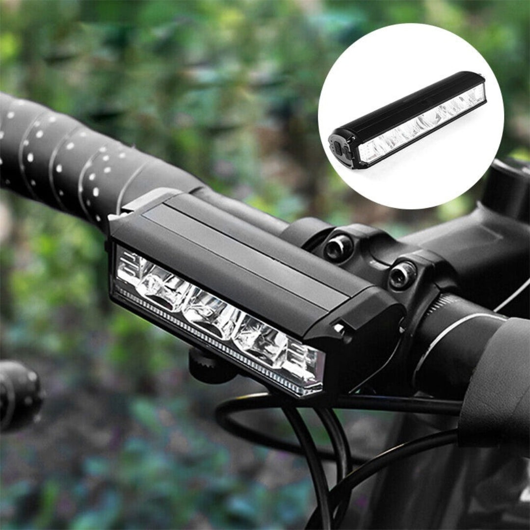 Superhelder 180° Luminor fietslicht met oplaadbare accu voor optimale veiligheid en zichtbaarheid bij nachtrijden.