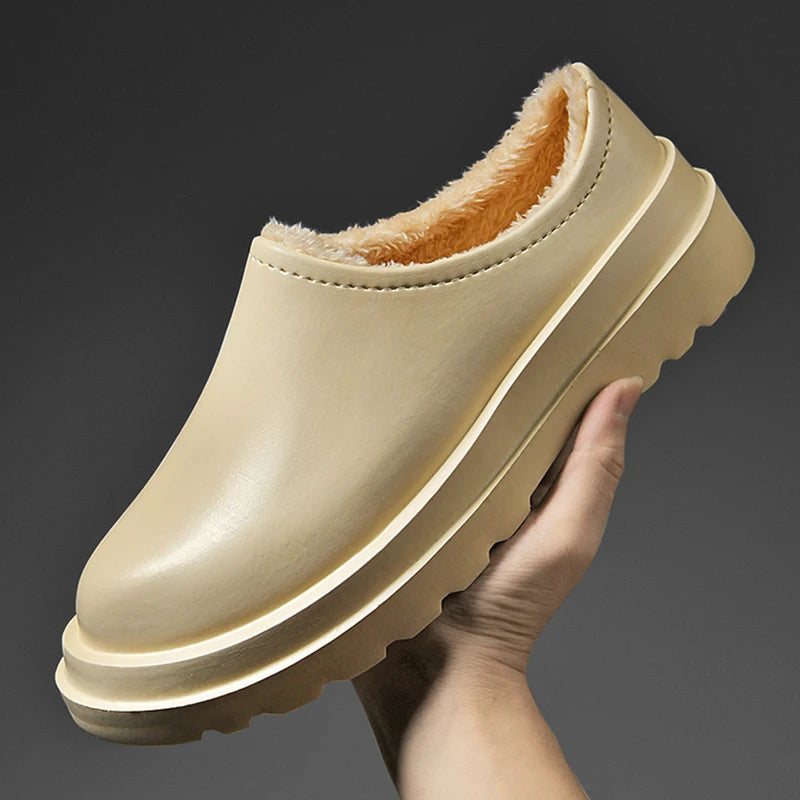 Heren waterdichte trail pantoffels, ideaal voor binnen & buiten, met warme voering voor comfort.