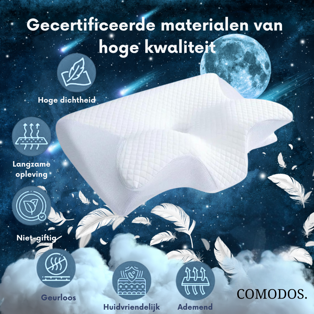 Ergonomisch orthopedisch kussen van traagschuim, ideaal voor verbeterde slaapcomfort en pijnverlichting.