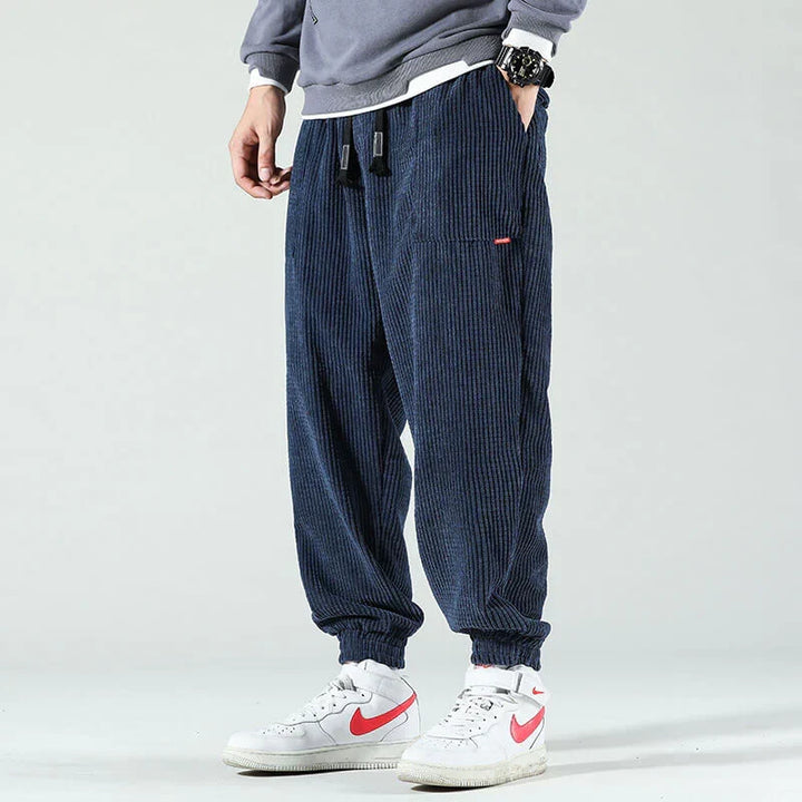 Comfortabele heren joggingbroek, marineblauw, perfect als vrijetijdskleding of sportbroek met casual stijl.