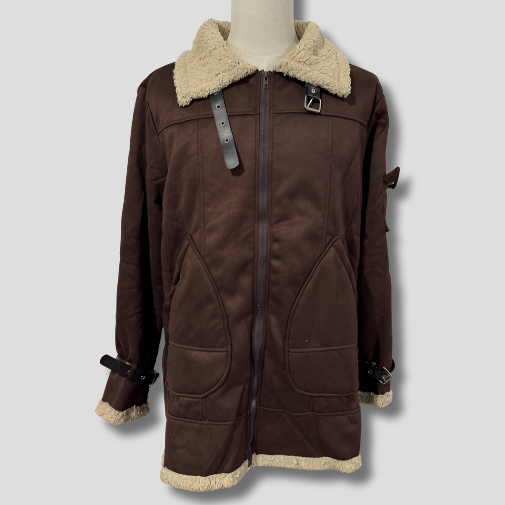 Stoer zwart heren bikerjack van imitatieleer, slim fit, perfect voor een modieuze urban look.