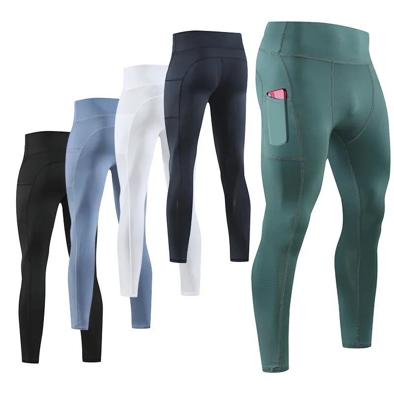 Zwarte heren compressie sportlegging voor een stijlvolle en functionele sportlook.