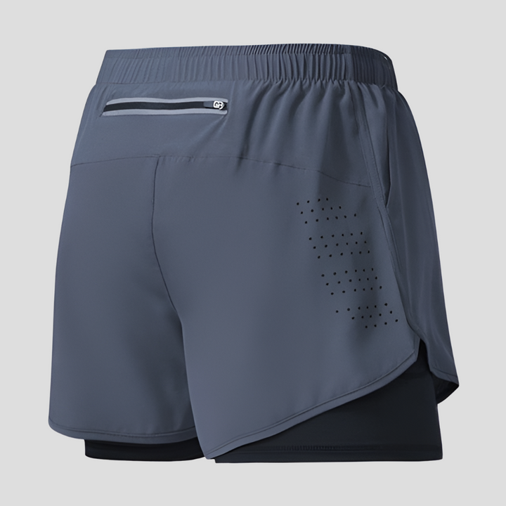 Heren sneldrogende hardloopshorts met ritszak voor optimale sportprestaties en comfort.