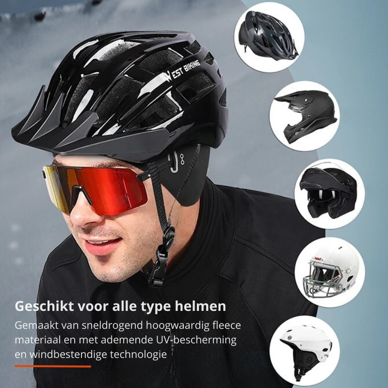 Thermische, winddichte SportShield muts, ideaal als helmvoering voor koude outdoor activiteiten.