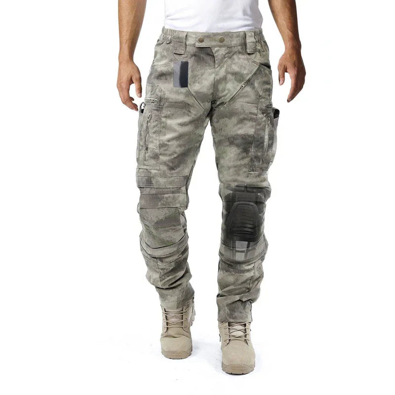 Heren cargo broek Bram met kniebescherming, stretch tailleband en praktische zakken. Ideaal als functionele werkbroek.