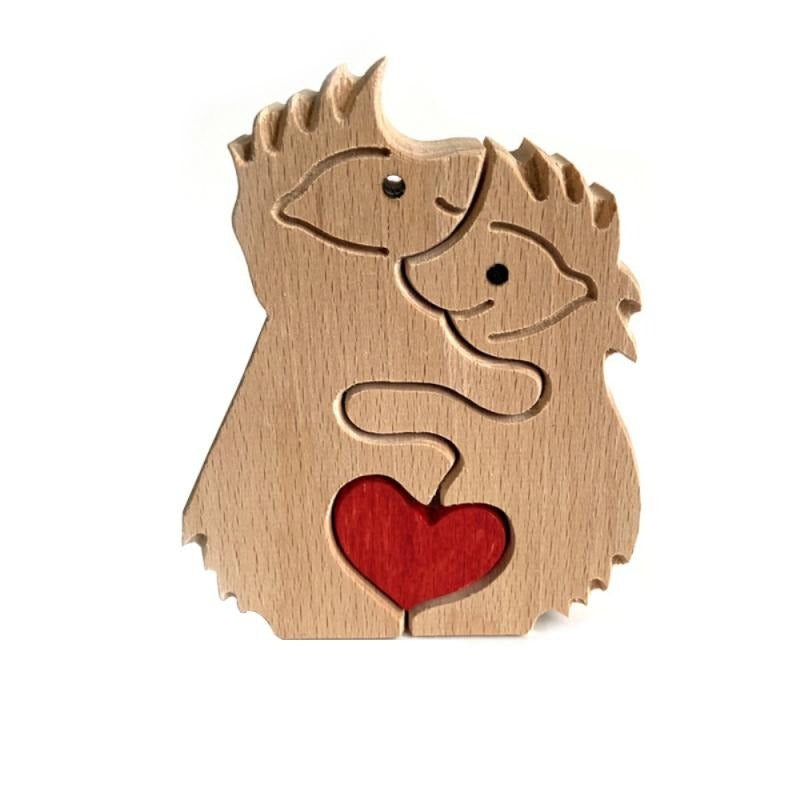 Handgemaakt houten olifant ornament, perfect als modern decor of liefdesgeschenk.