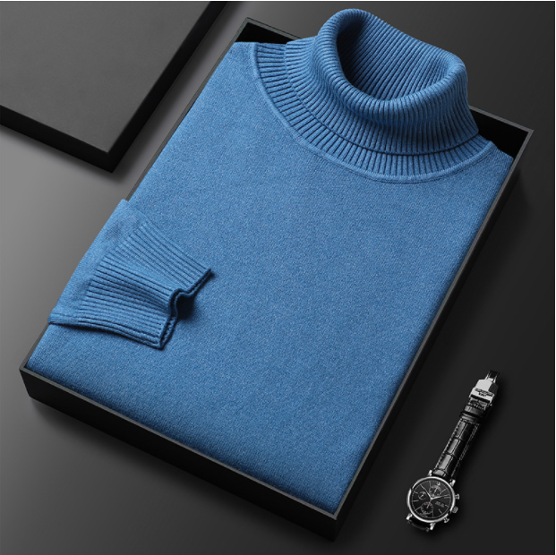 Luxe heren coltrui van zacht materiaal; perfect voor stijlvol comfort in elk seizoen.
