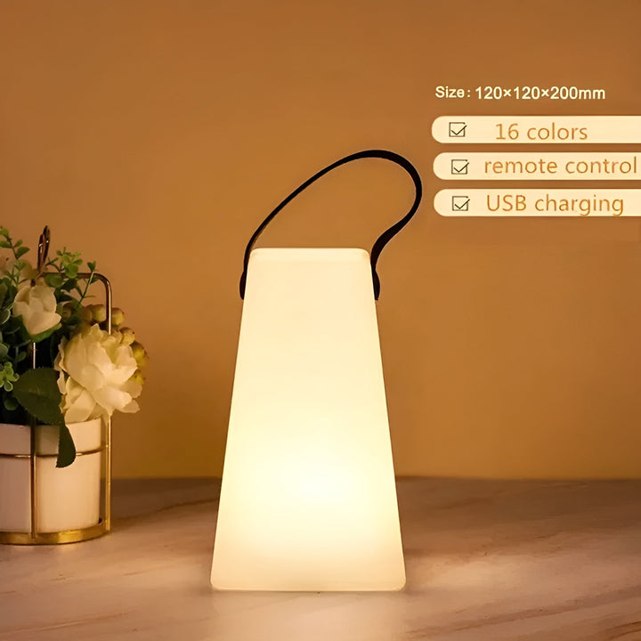Modern design LED tafellamp, waterdicht en draadloos, van aluminium; sfeervolle verlichting voor tuin en huis.