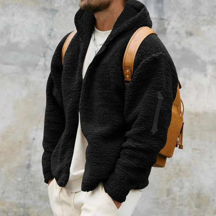 Veelzijdig heren vintage fleecevest met capuchon, warm, comfortabel en modieus voor de winter.