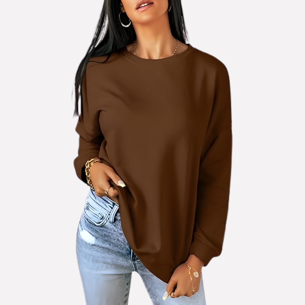 Dames sweatshirt met lange mouwen, een veelzijdige top voor elk seizoen.