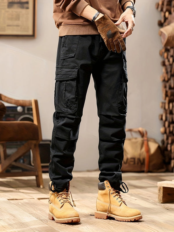 Heren cargo broek Cedric met multi-pockets, duurzaam katoen; perfect voor functioneel gebruik outdoor en casual.