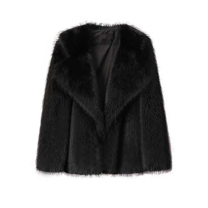 Warme pluizige oversized damesjas, effen en comfortabel, perfect voor winterse dagen.