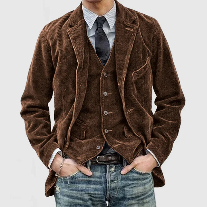 Alexander vintage heren blazer en bijpassend vest. Een stijlvolle keuze voor de moderne man met gevoel voor elegantie.