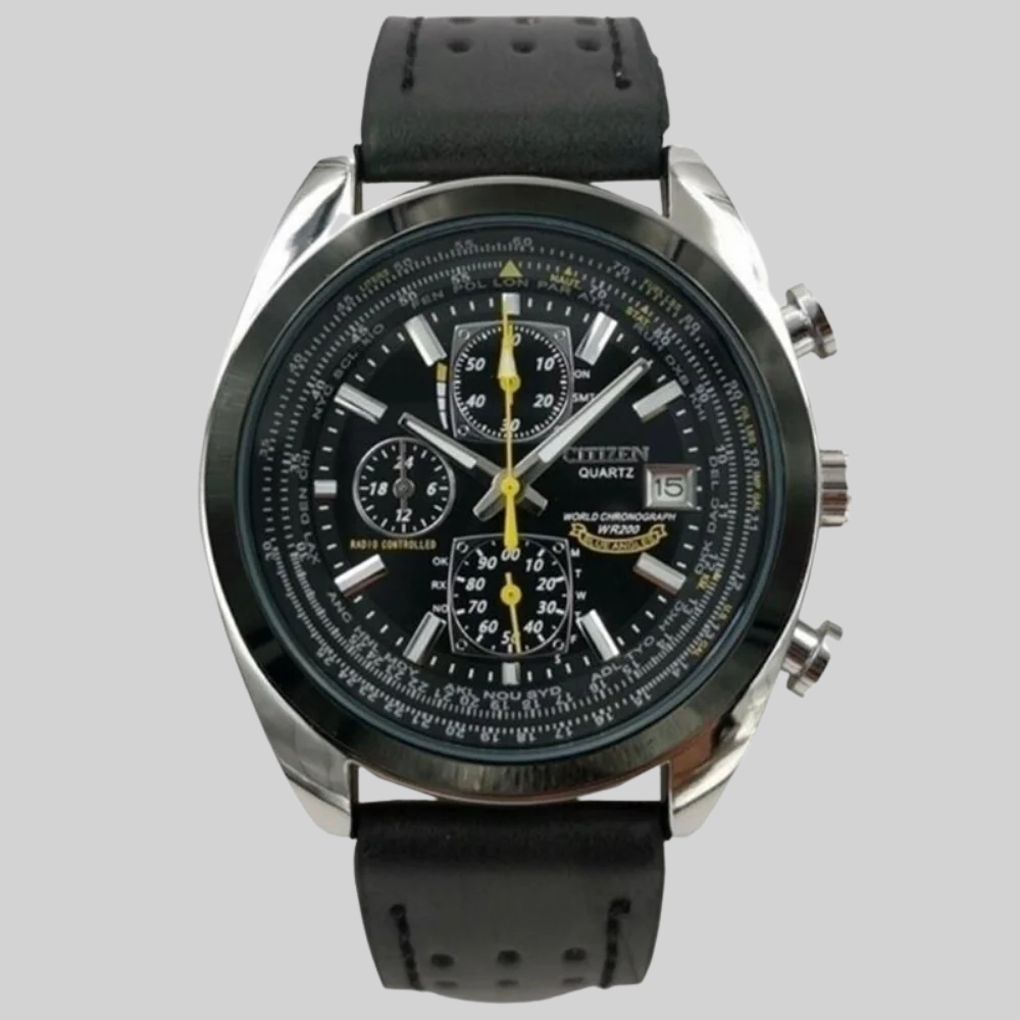 Elegant blauw heren quartzhorloge met metalen band, waterdicht en duurzaam, ideaal voor dagelijks gebruik.