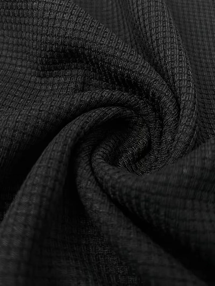 Heren V-hals polo met korte mouwen, casual wafelstructuur, comfortabel en stijlvol, regular fit.