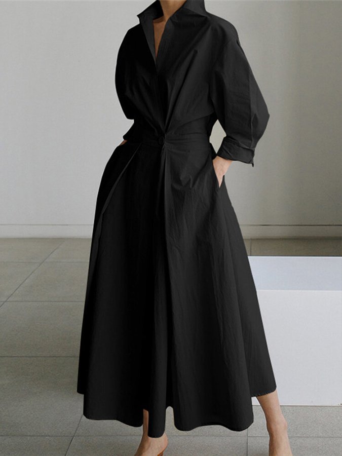 Veelzijdige elegante damesjurk met lange mouwen, perfect voor casual of chique gelegenheden.