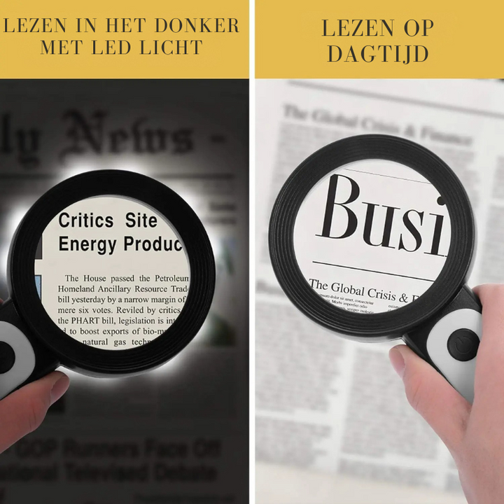 Handzaam 30x vergrootglas met LED licht, perfect voor gedetailleerde inspectie van sieraden, munten of postzegels.