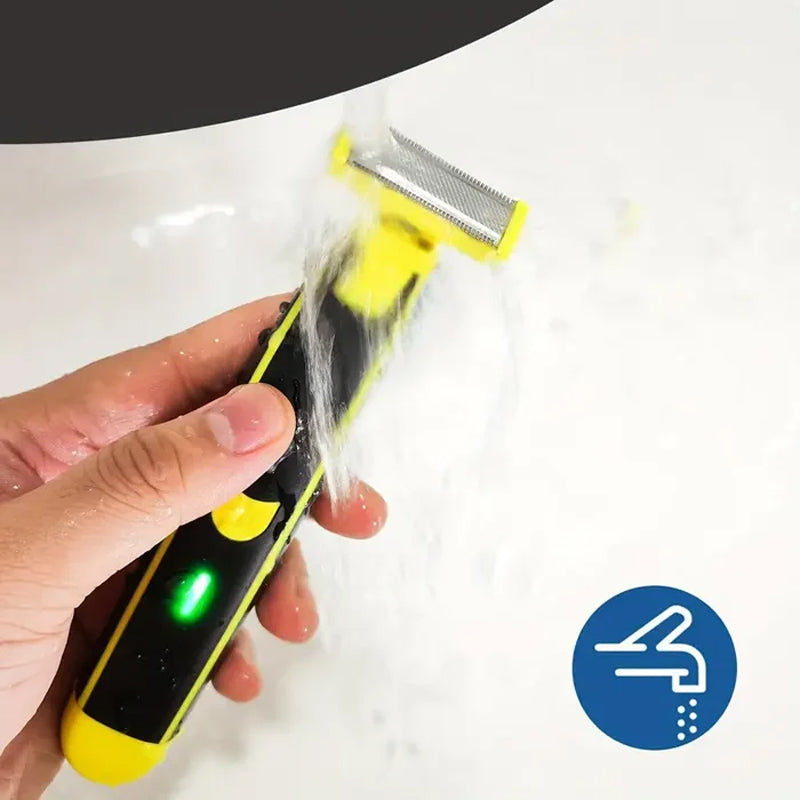 Veilige nat & droog bodytrimmer voor heren. Waterdicht scheerapparaat voor complete lichaamsverzorging en gladde huid.