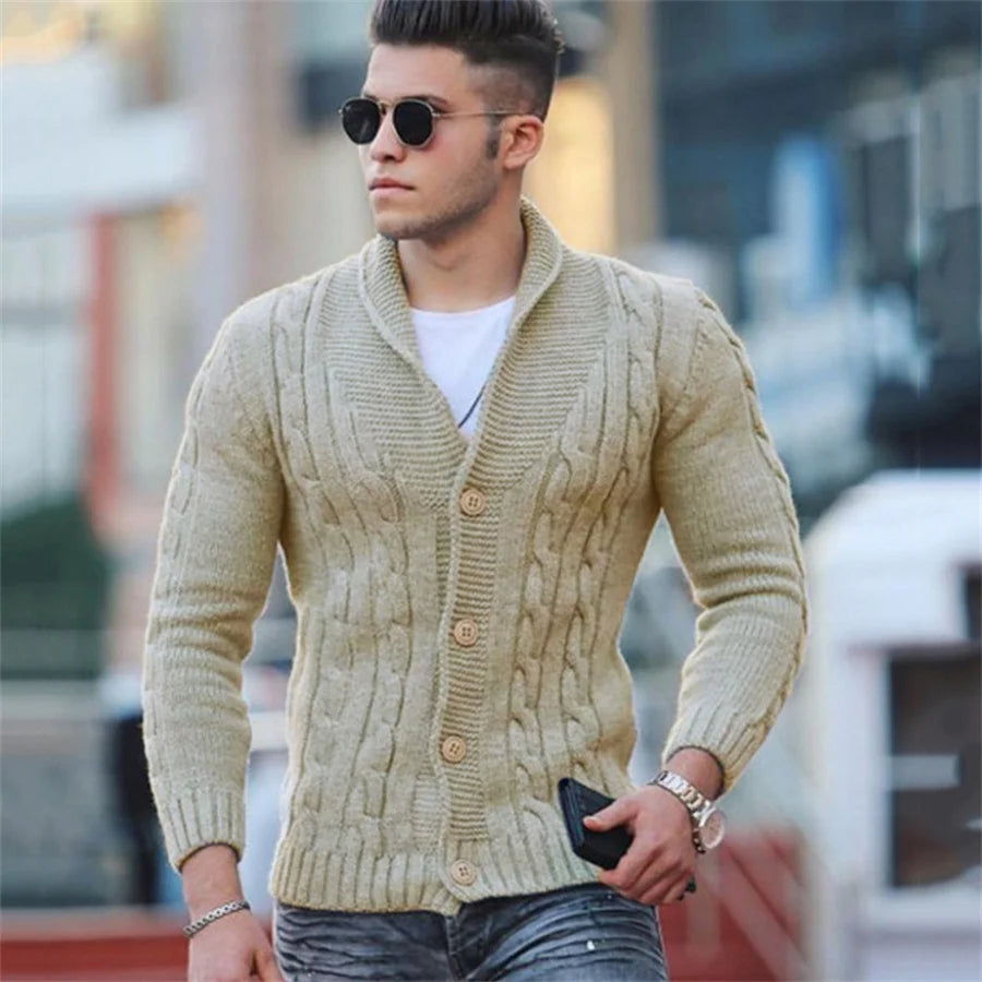 Grofgebreid heren vest voor streetwear, ideaal voor herfst- en wintermode.