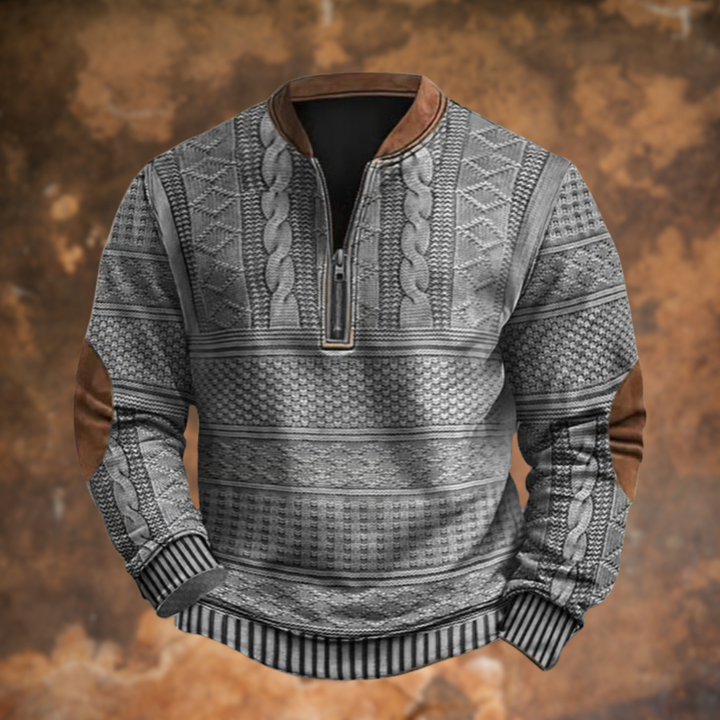 Casual heren sweater met halve rits, een essentieel kledingstuk voor een comfortabele en nette uitstraling.