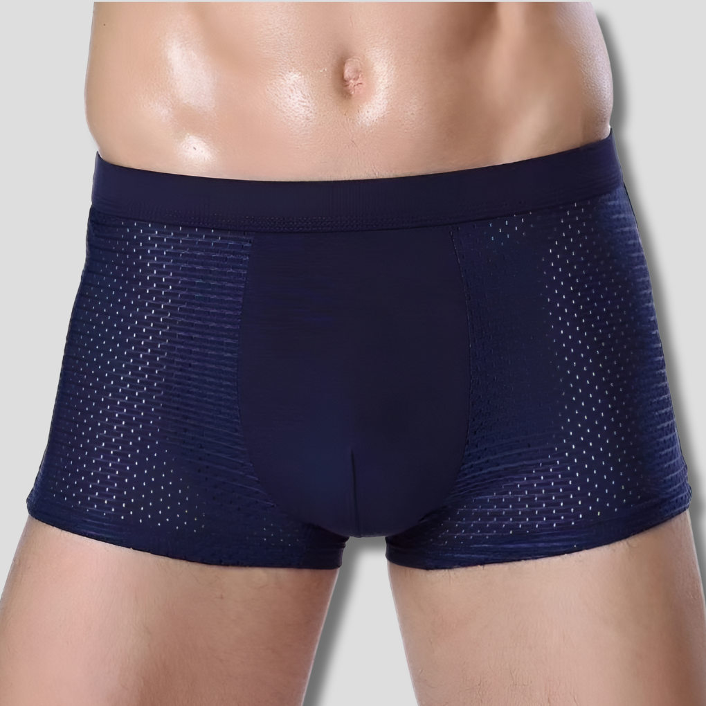 Heren boxershorts: zacht, comfortabel ondergoed met perfecte pasvorm, ideaal voor de hele dag. Verkrijgbaar in blauw & grijs.