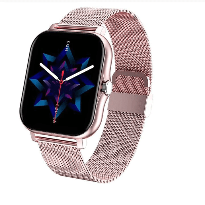 Modern bluetooth horloge met uitgebreide smart functies en gezondheidstracker, geschikt voor zowel mannen als vrouwen.