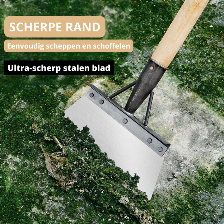 Comfortabele, ergonomische schep voor moeiteloos tuinieren. Perfect voor planten, grondverzet en onkruid wieden.