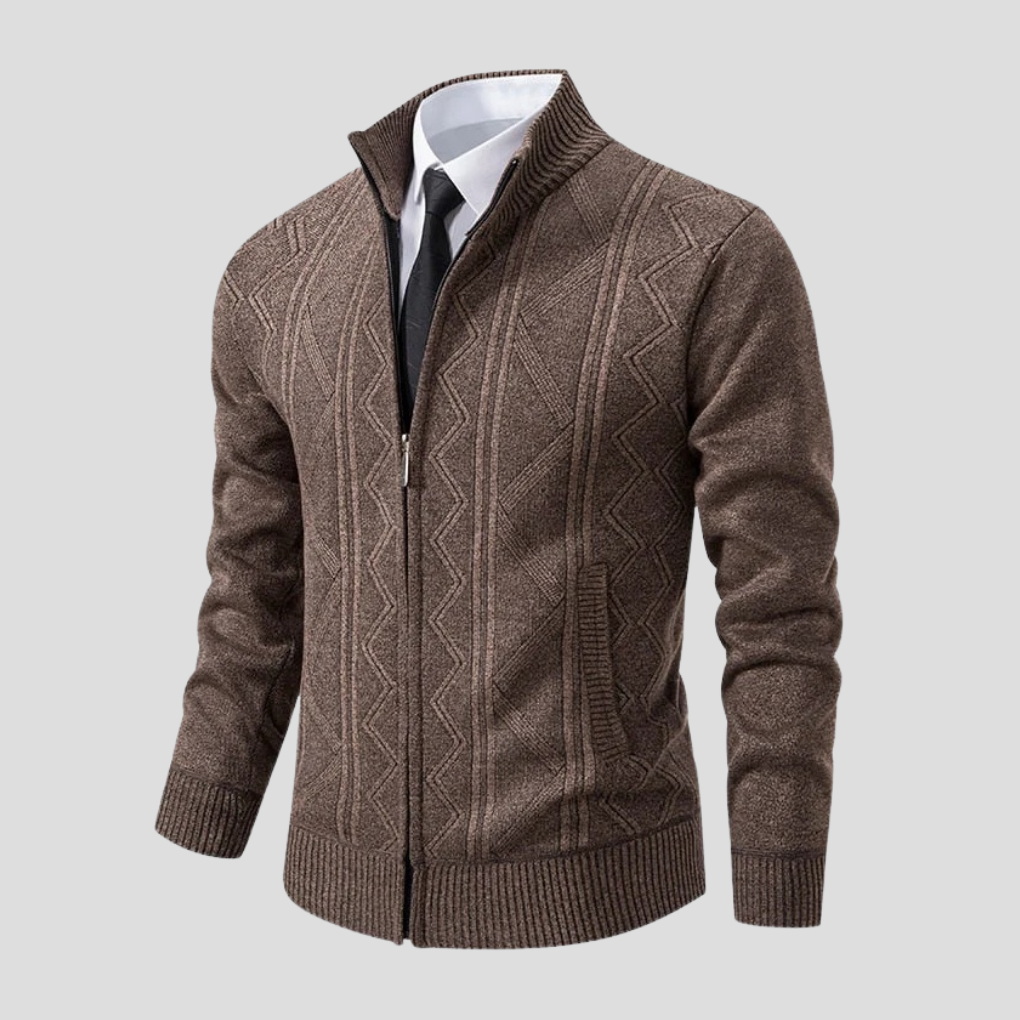 Gebreid herenvest met open voorkant, ideaal voor casual laagjes. Stijlvolle en comfortabele herenmode.