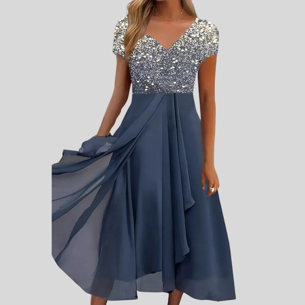 Stijlvolle formele damesjurk, chique cocktailjurk. Deze elegante avondjurk is veelzijdig voor speciale gelegenheden.