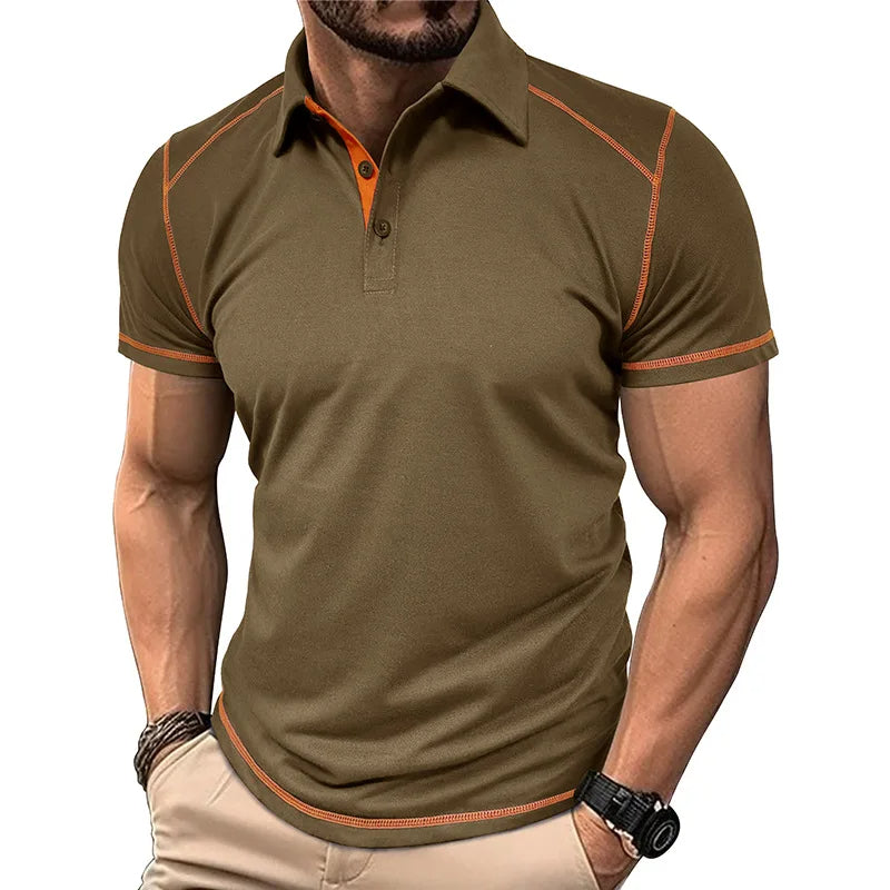 Herenpolo met kleurblokken voor trendy zomerstijl.