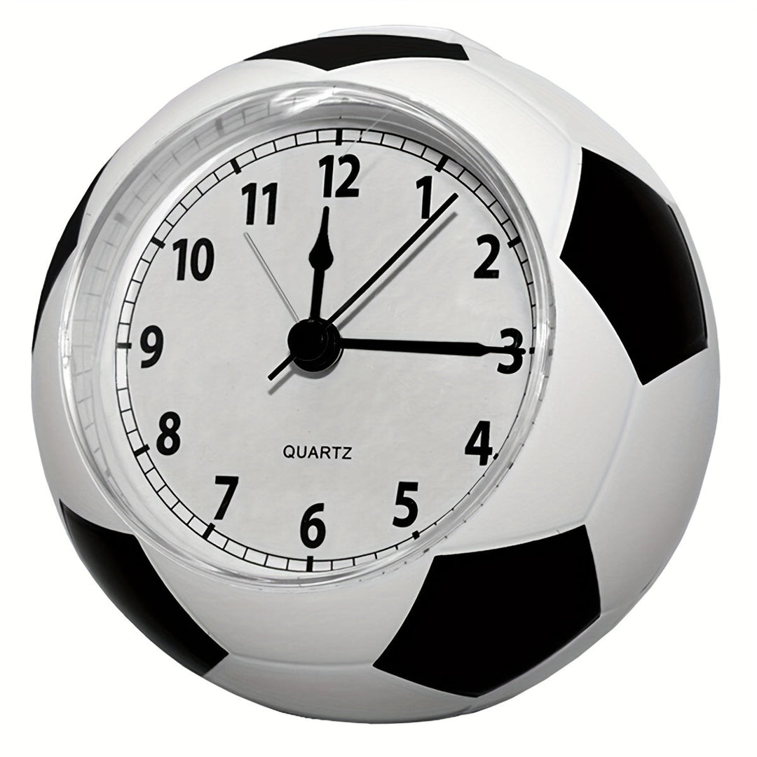 Voetbal wekker met muzikaal alarm en uniek design; perfect voor slaapkamer decoratie.