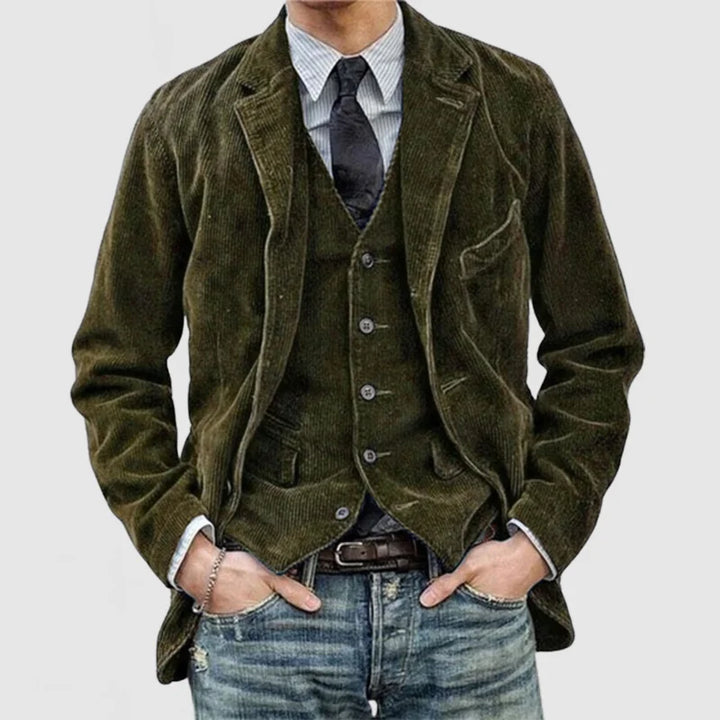 Alexander heren blazer en vest set in vintage stijl. Tijdloze, elegante kleding voor zakelijke en casual gelegenheden.