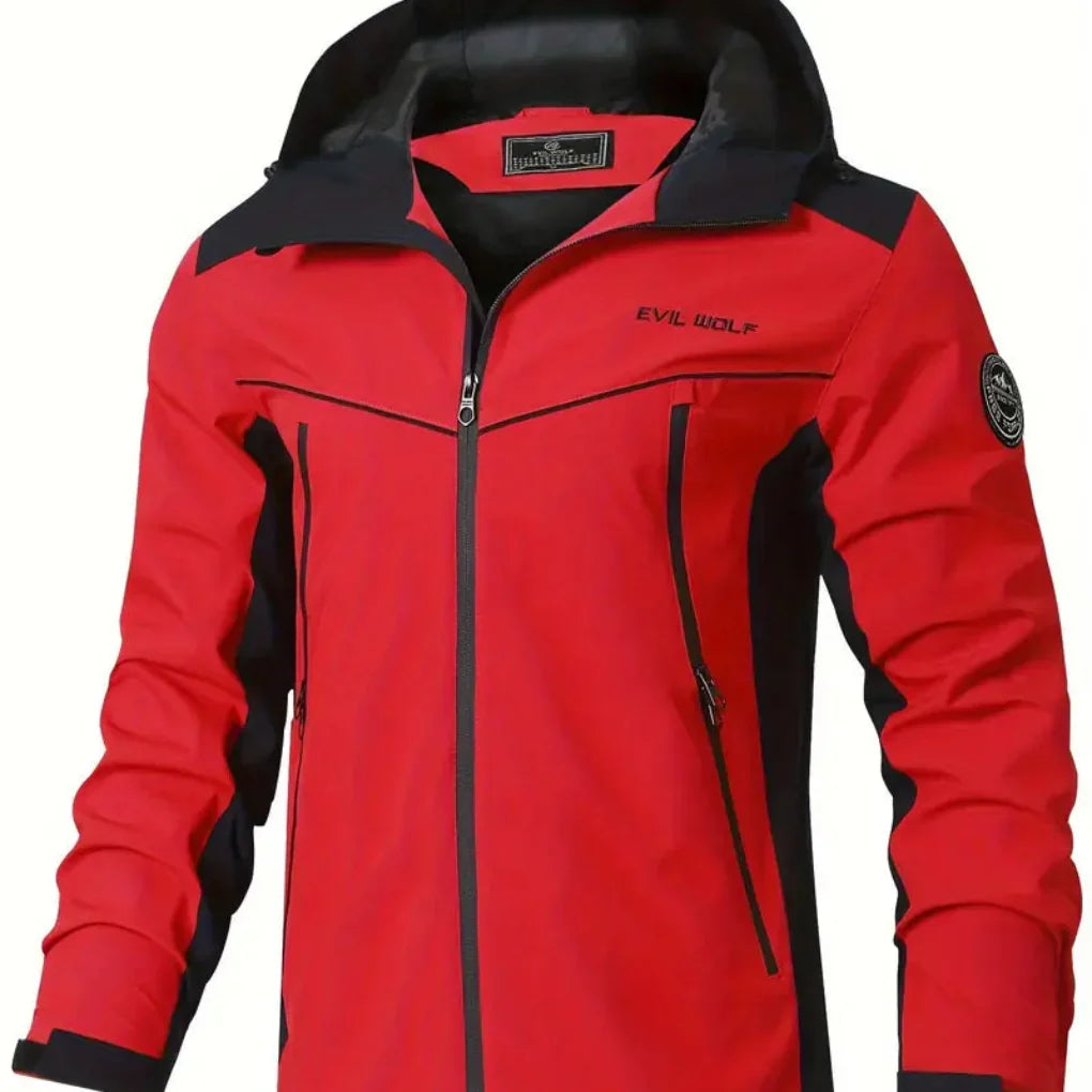 Sportieve heren reflecterende outdoorjas, waterafstotend en winddicht, perfect voor fietsen en buitensport.